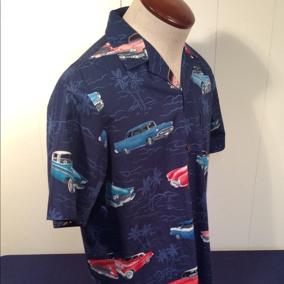 Hawaiian mens shirt with classic cars vintage - Picture 6 of 7